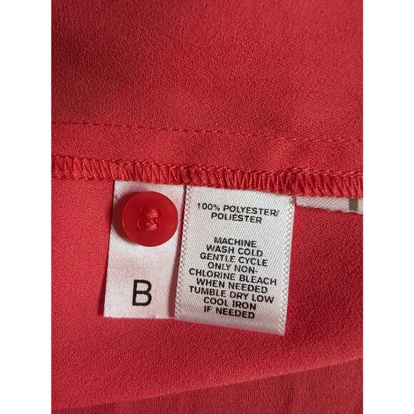 ANN TAYLOR LOFT! PERSIMMON ORANGE PLEAT NECK, FLOWY, DRAPEY SLEEVELESS TOP! SZ S - Picture 7 of 8